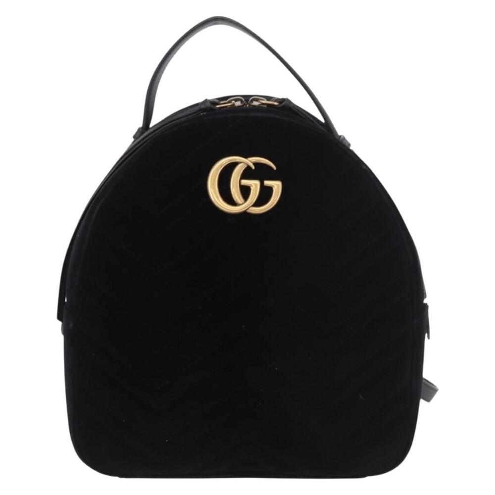 Gucci GG Marmont Backpack Velor Black Velour